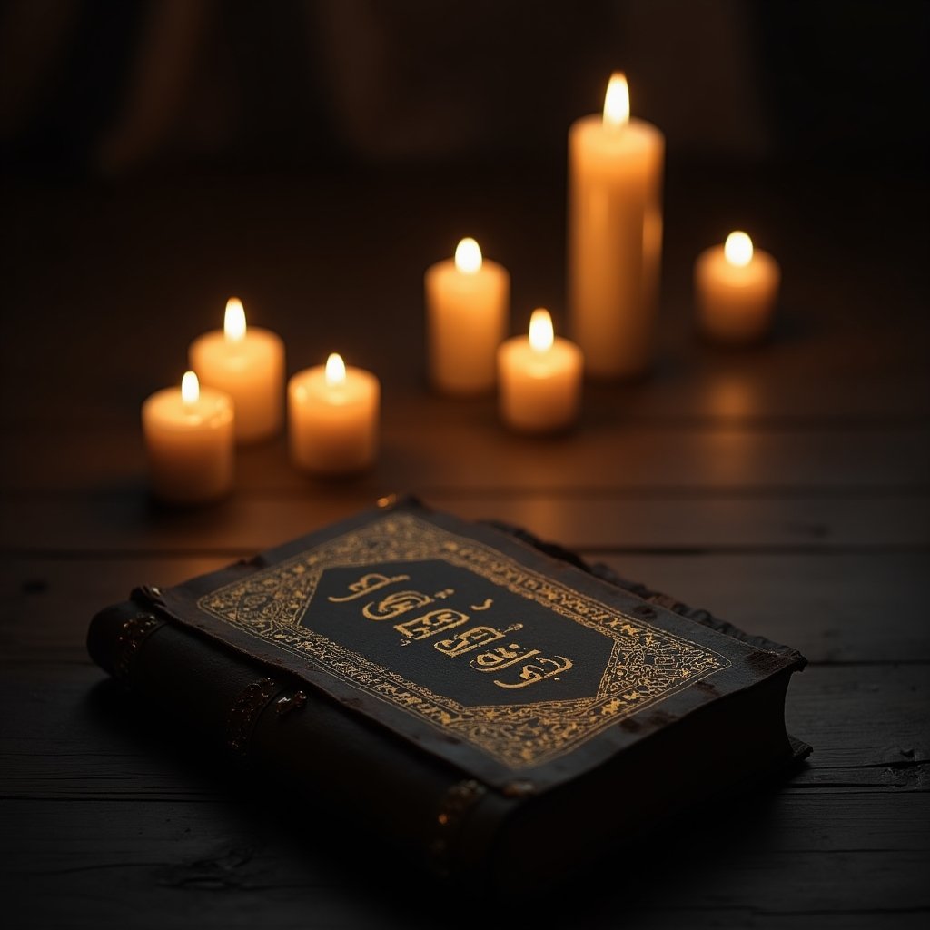 Ritual noturno com orações para dormir tranquilo e velas aromáticas