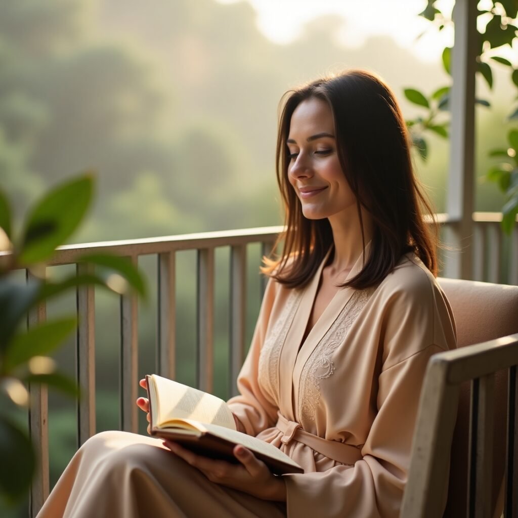 Pessoa praticando gratidão e mindfulness na rotina matinal para viver com mais propósito