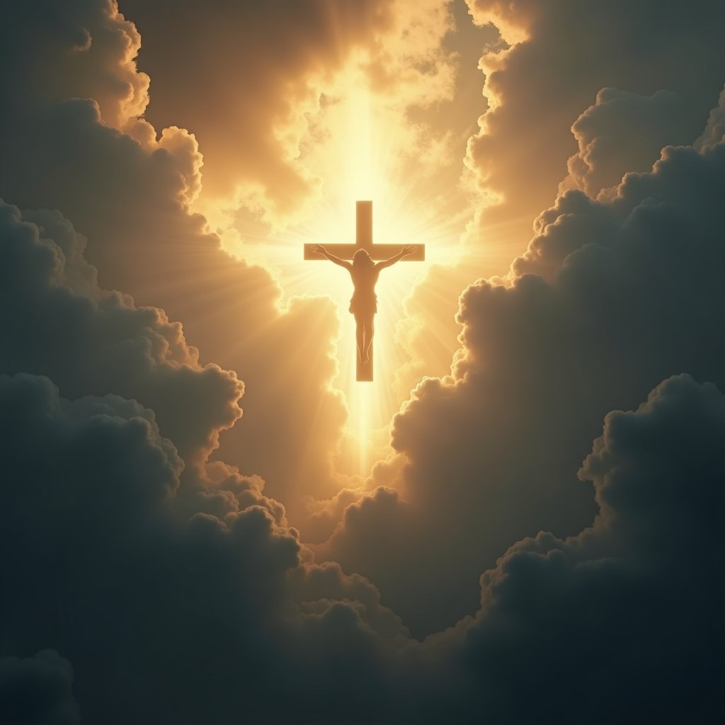 Cruz iluminada simbolizando esperança das frases cristãs para recomeçar com Deus em momentos difíceis