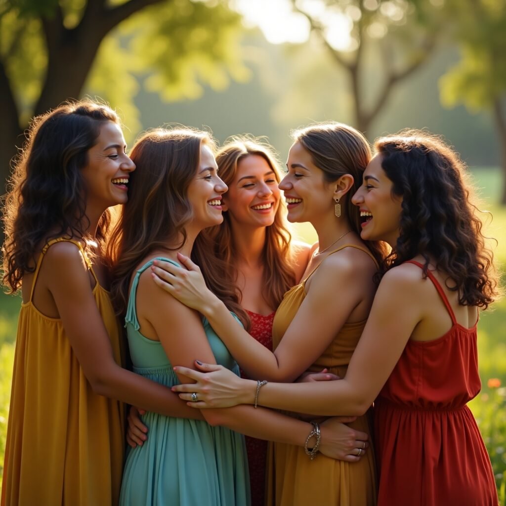 Comunidade cristã unida compartilhando mensagens de amor e esperança em comunhão