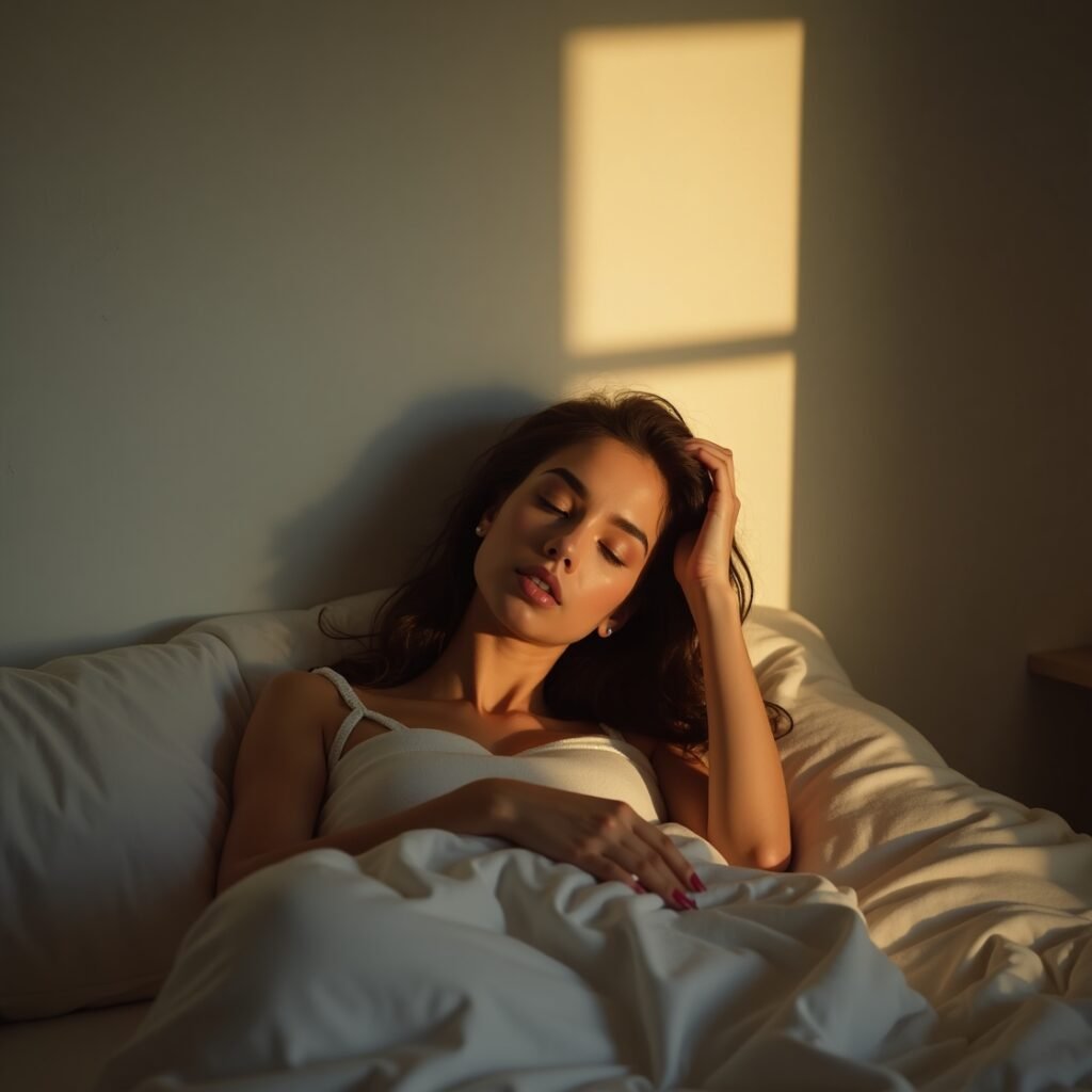 Mulher orando com frases de Deus para começar o dia com esperança ao amanhecer