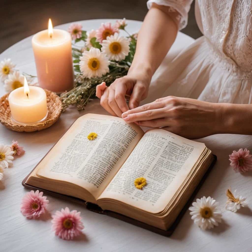 Mãos em oração sobre Bíblia aberta simbolizando mensagens cristãs de esperança e fé