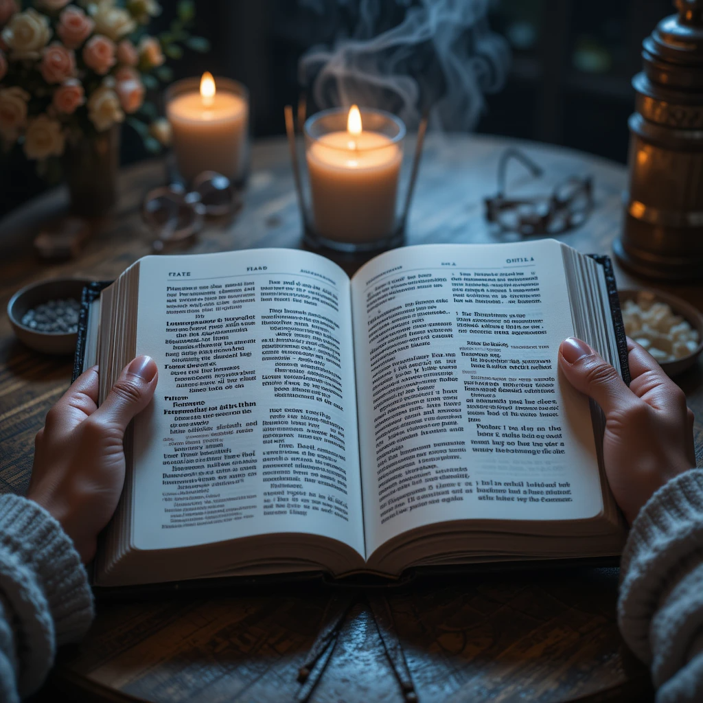 Bíblia aberta com versículos para afirmações cristãs para dormir em paz com Deus