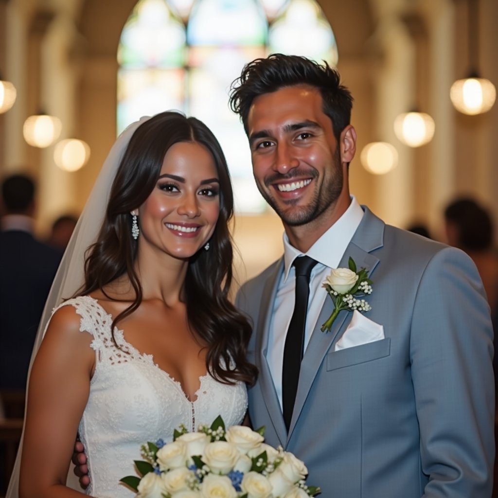 Casal cristão feliz que conseguiu atrair amor verdadeiro com Deus