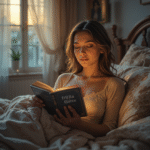 Pessoa lendo versículo da Bíblia antes de dormir para uma boa noite tranquila e espiritual Boa Noite Com Versículo Da Bíblia