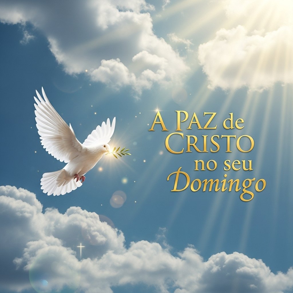 Pomba da paz cristã para bom dia domingo para whatsapp trazendo serenidade e bênçãos celestiais