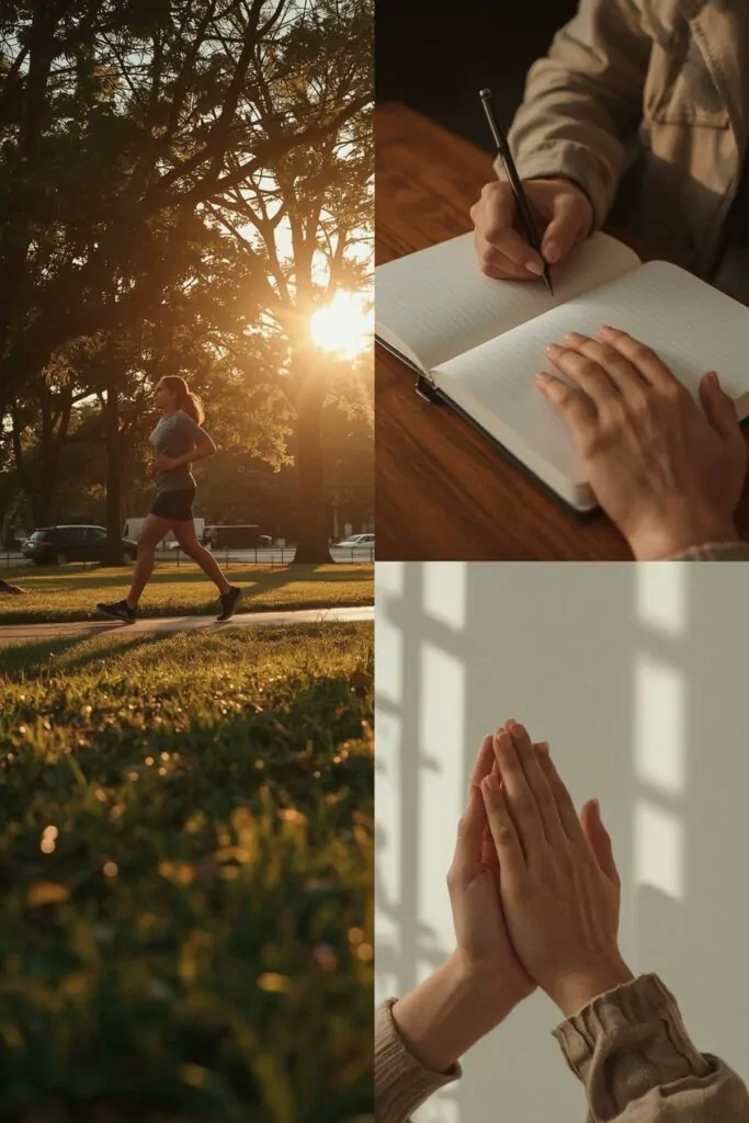 Caminhada, oração e escrita como formas de integrar saúde física mental e espiritual no dia a dia
