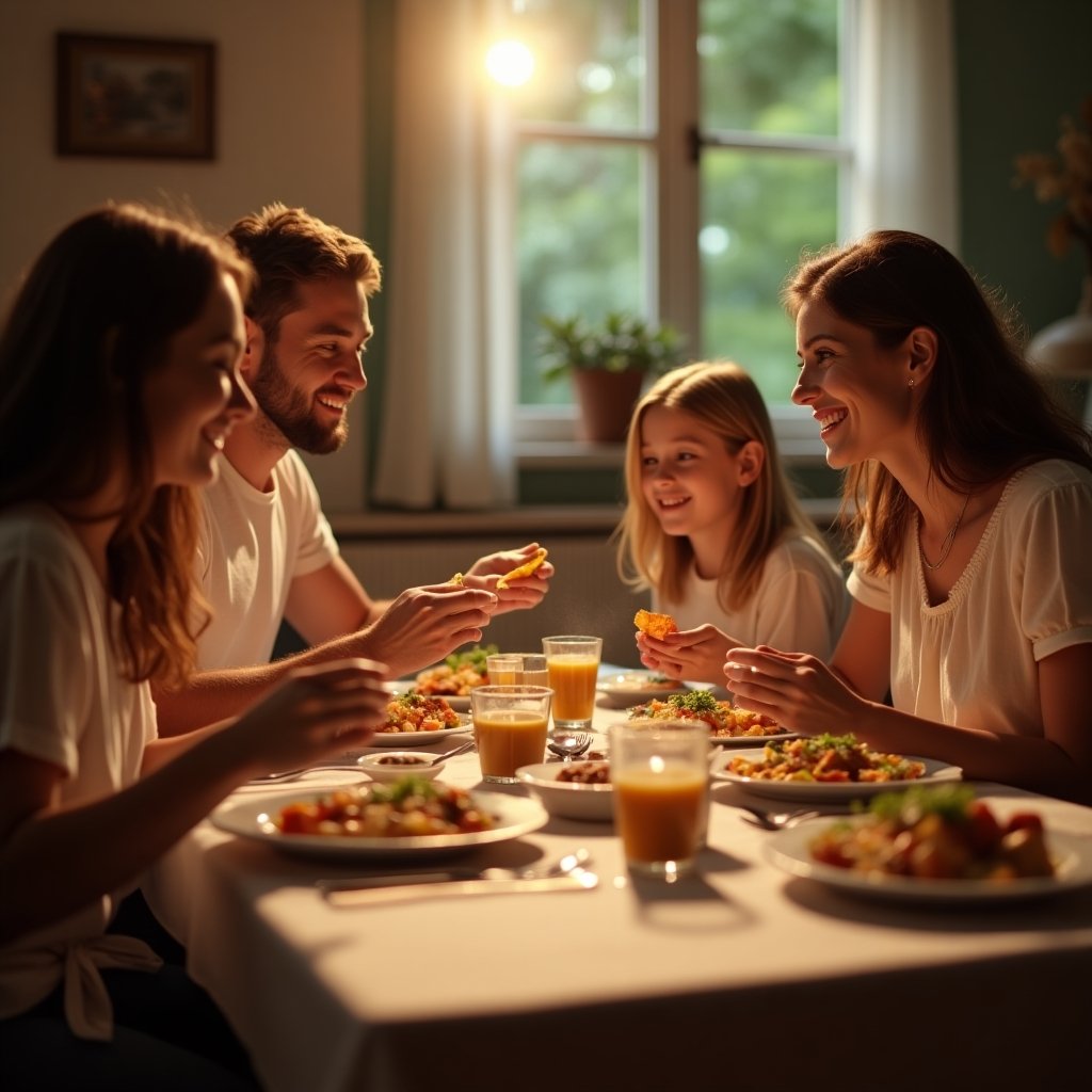 Família vivenciando abundância através da lei da atração cristã