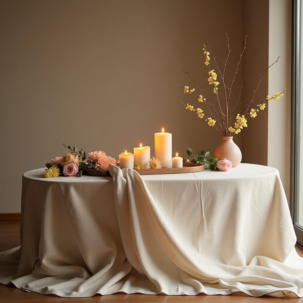 Altar de oração para limpeza espiritual em casa com Bíblia e vela