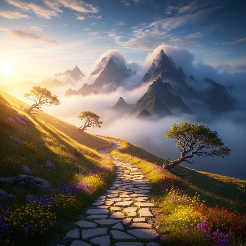 Caminho para as montanhas simbolizando salmo 121 explicação sobre jornada espiritual e proteção divina constante