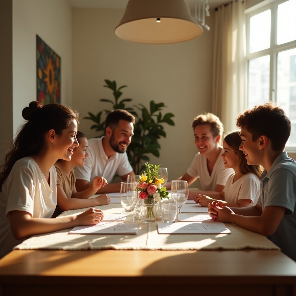 Família aplicando princípios para reprogramar a mente com a Palavra de Deus