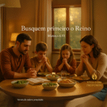 Família próspera aplicando versículo sobre propósito que trouxe união, paz e bênçãos financeiras ao lar